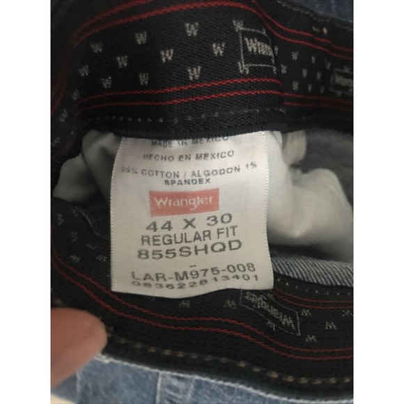 Wrangler Mens Jeans 44X30 Blue Cotton Blend Regular Fit Straight Work Cowboy - Picture 4 of 5